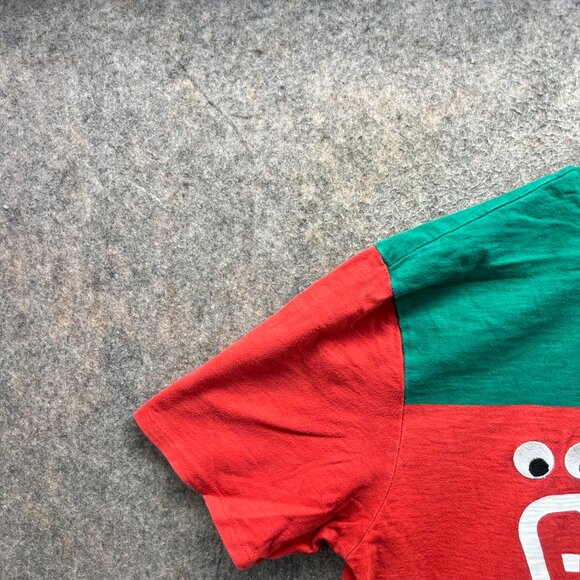 Guess Shirt Mens Medium Red Green Graphic Cotton Tee Colorblock J Balvin Print - Picture 3 of 12